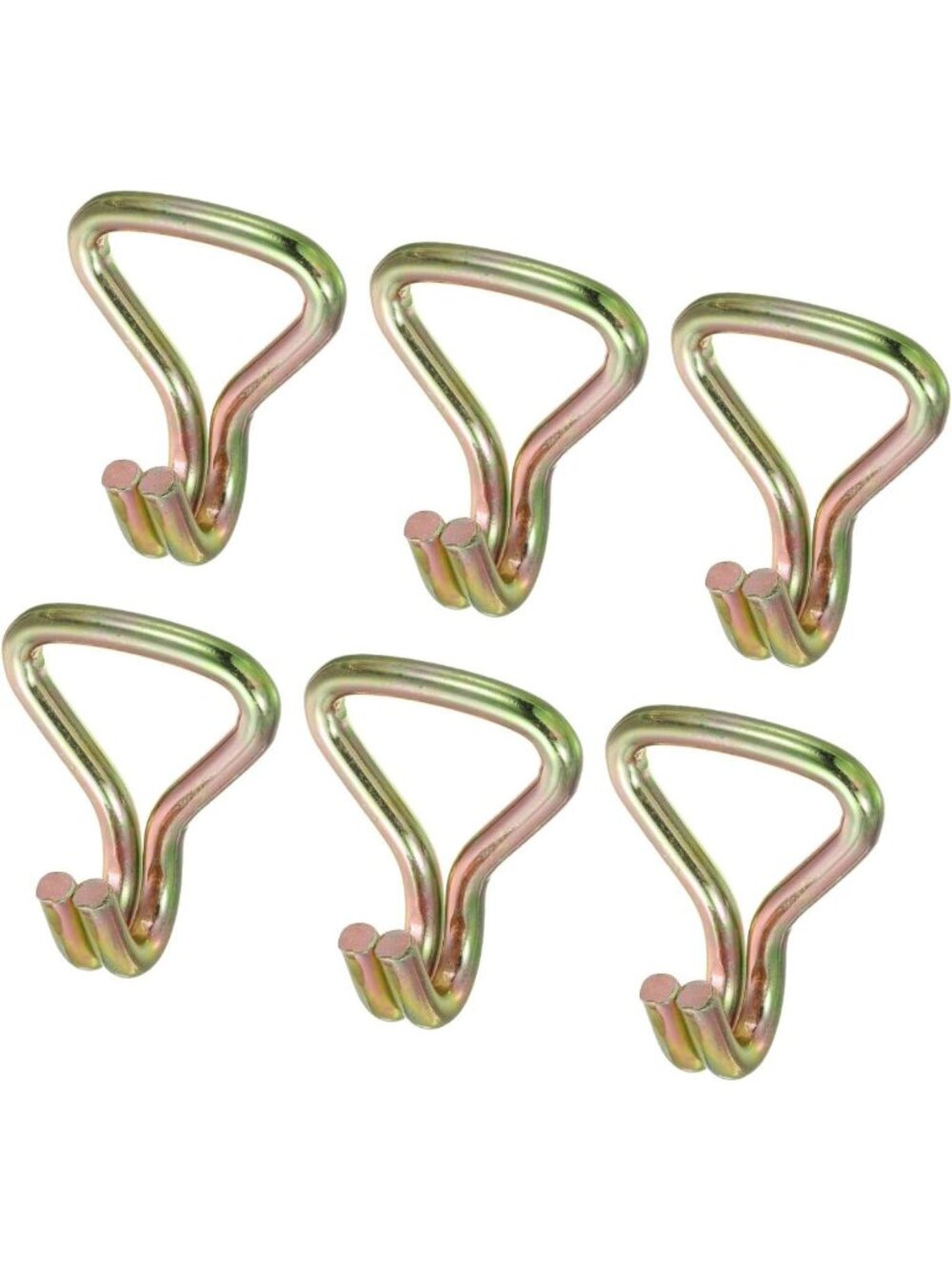 Heavy-Duty Ratchet Double J Strap Hooks for 2" Tie Down Webbing - 6613 Lbs